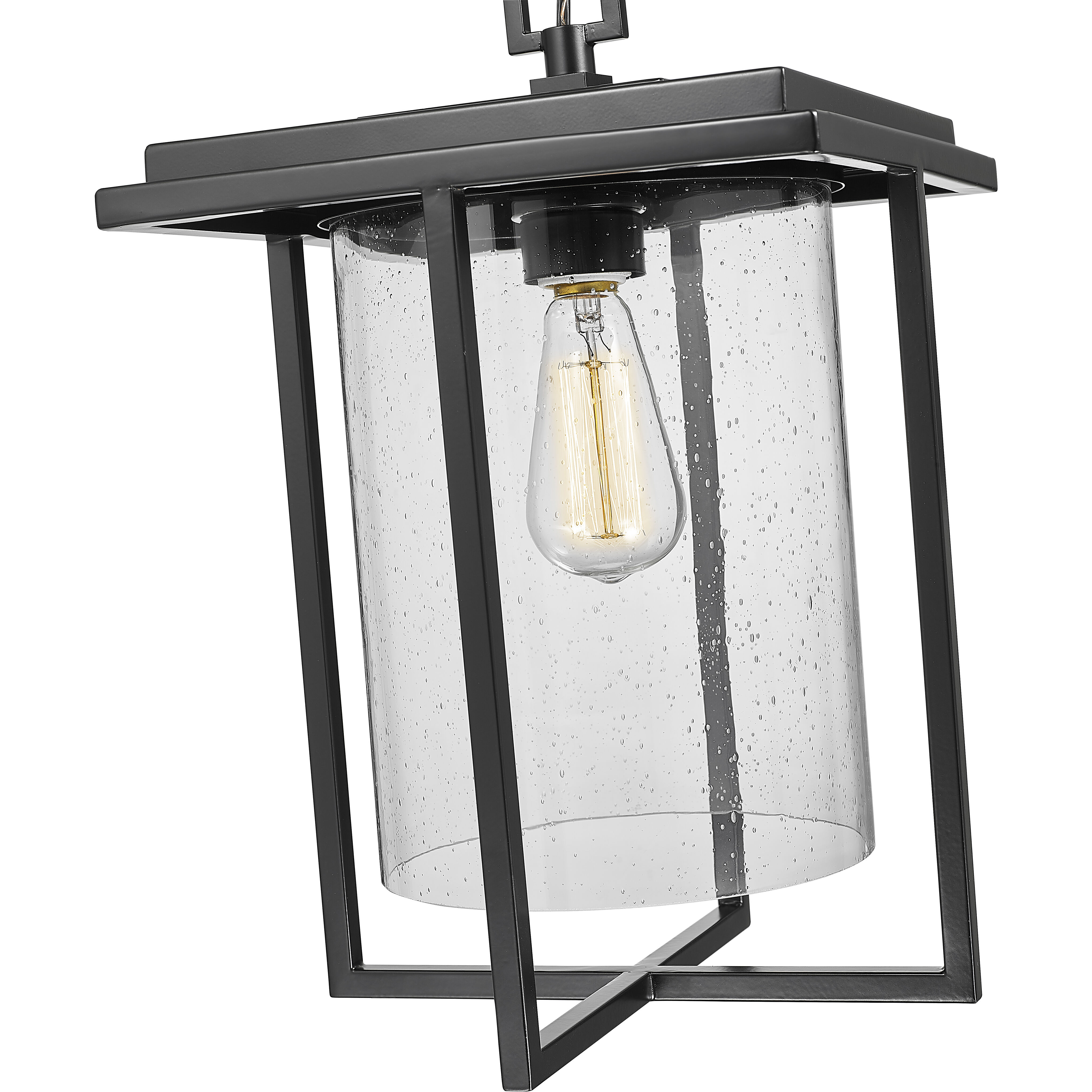 Adair 1 Light 11 inch Powder Coated Black Outdoor Hanging Lantern